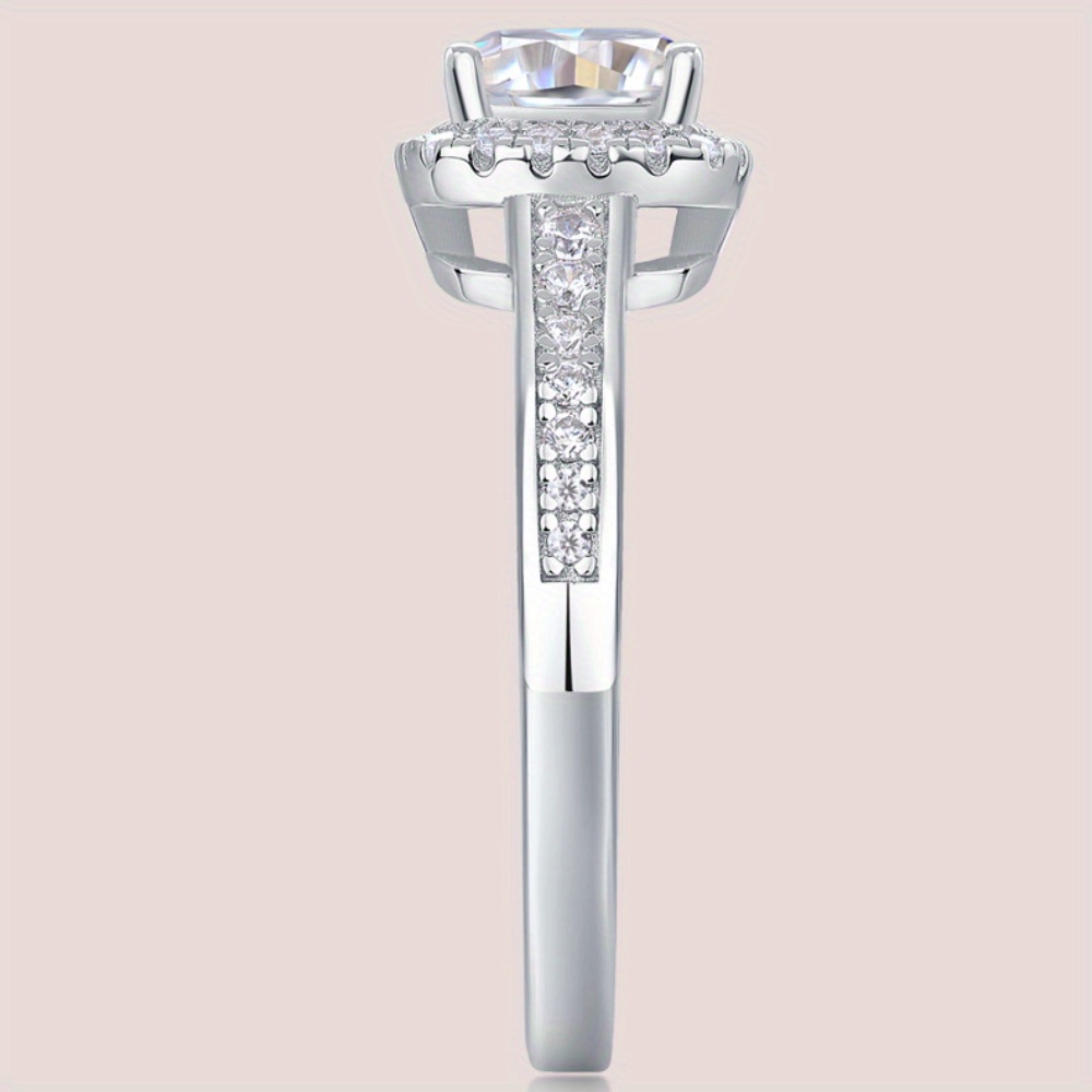 S925 Silver Moissanite Light End Ring, Men Women, No Fade